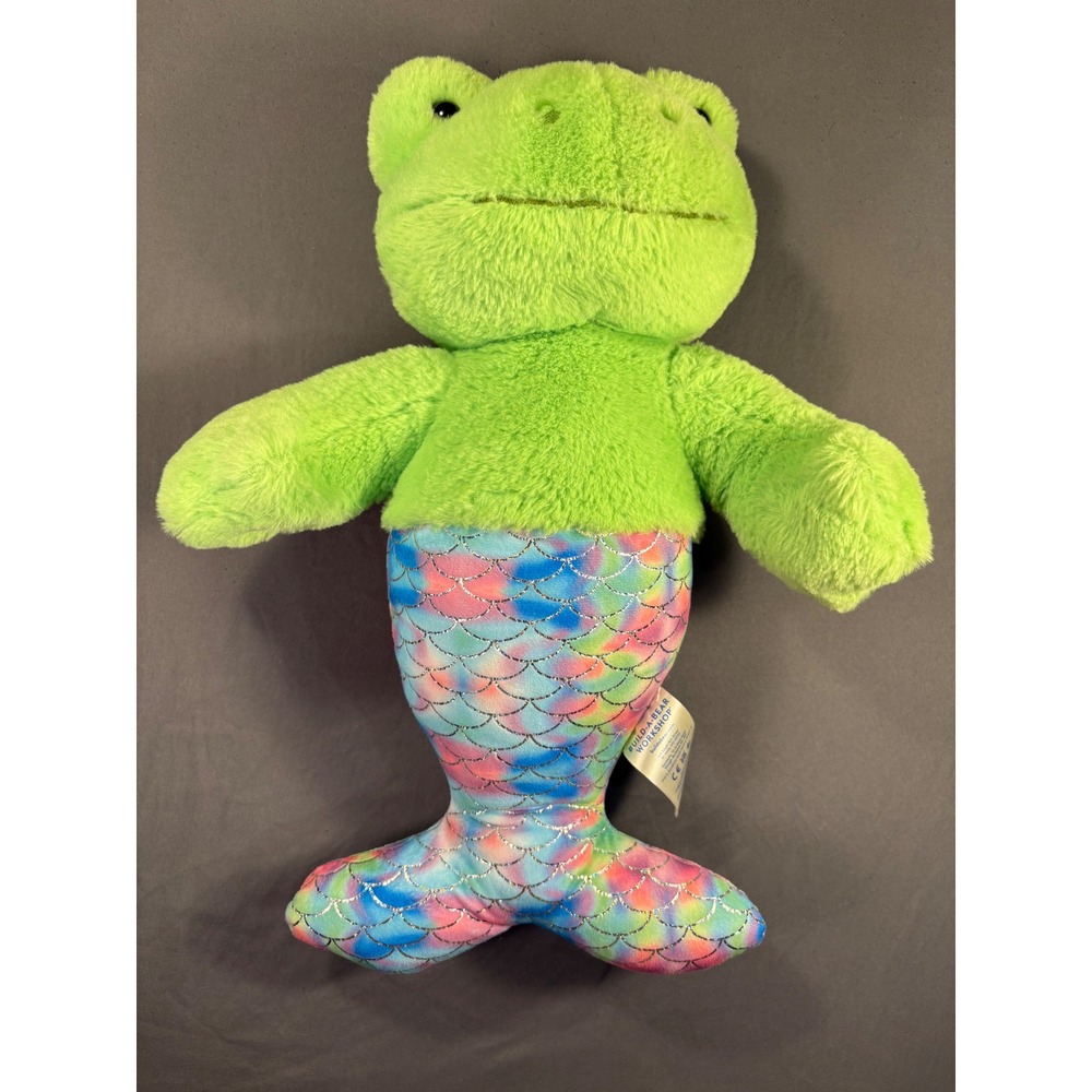 Build-A-Bear Workshop Spring Green Frog Mermaid Rainbow Scales Plush 17" 031481